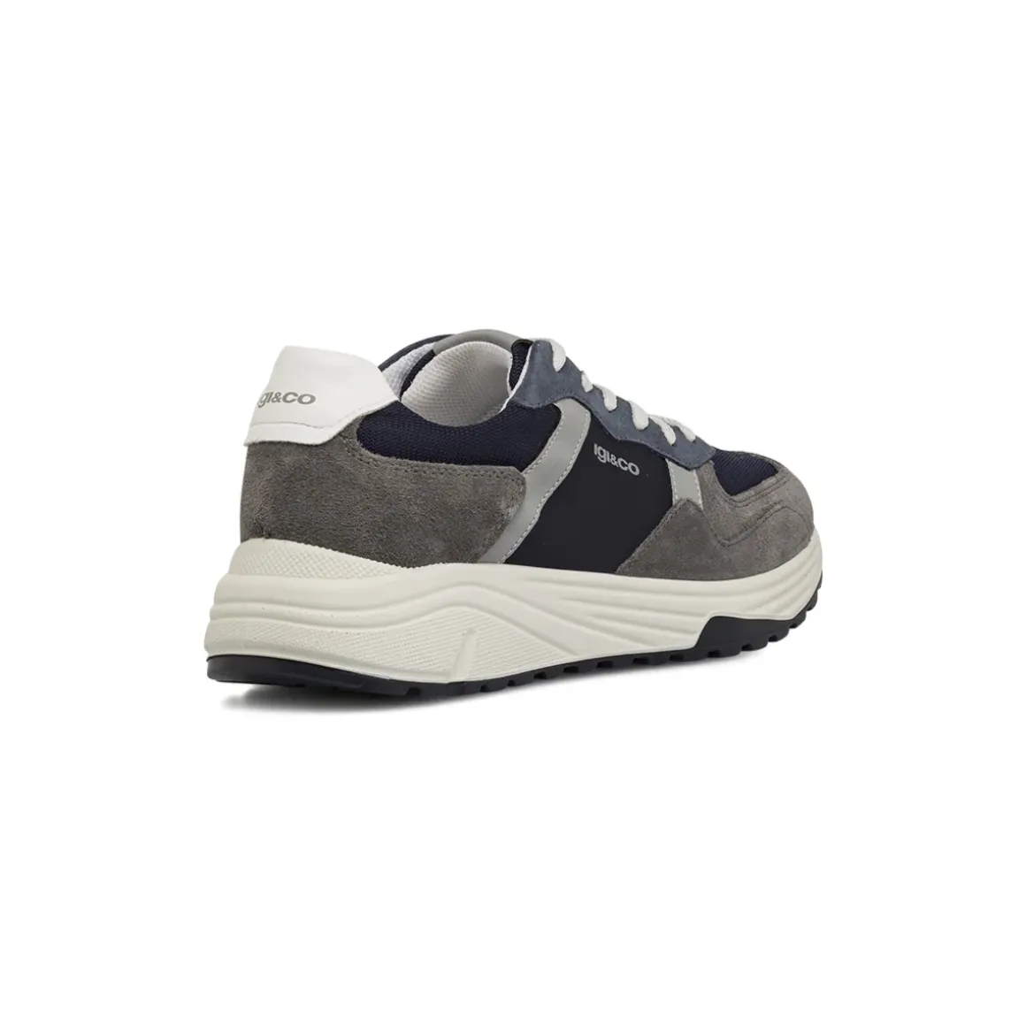 Sneakers grigie da Uomo con effetto scamosciato e Memory Foam Igi&Co