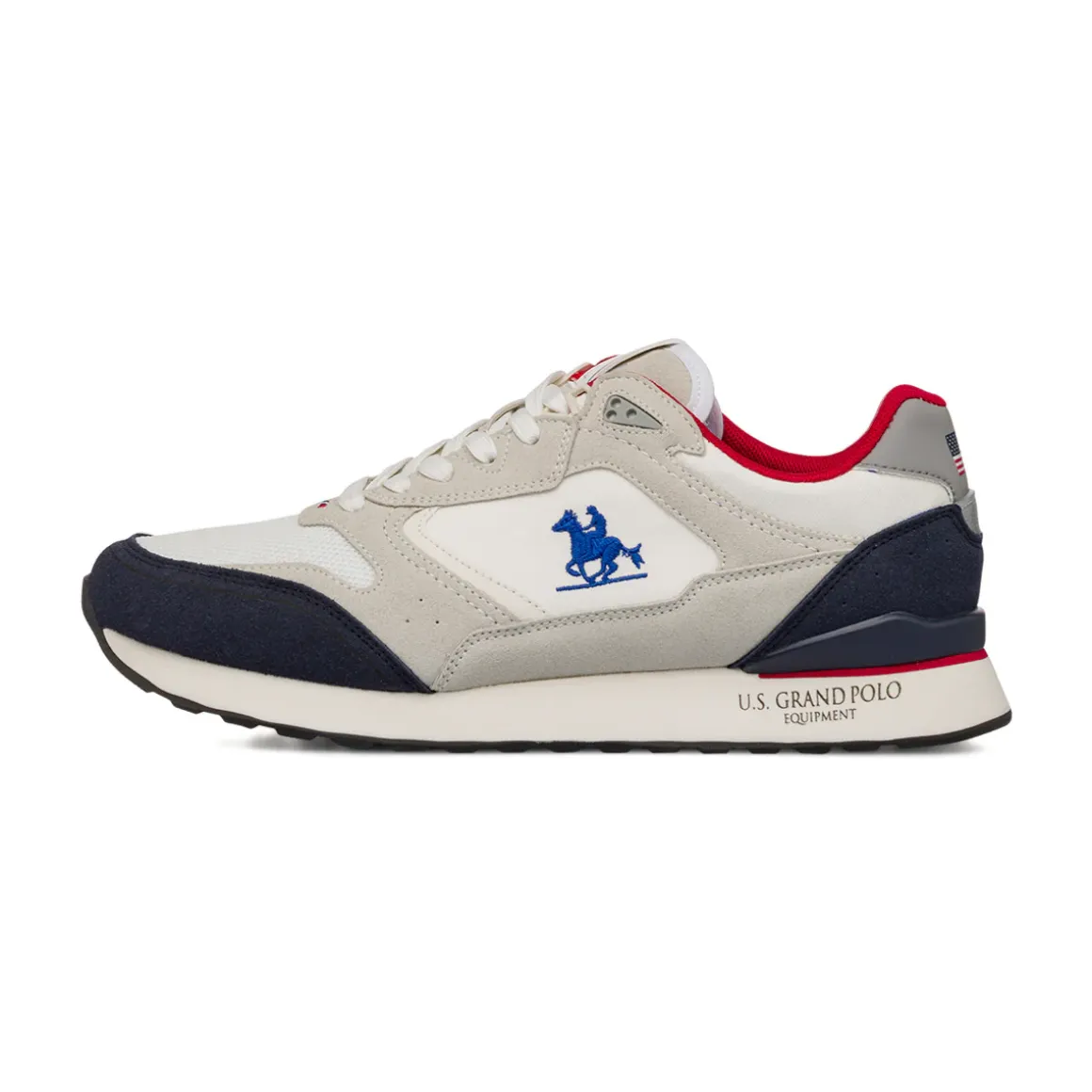 Sneakers grigie da Uomo con inserti in contrasto e logo U.S. Grand Polo