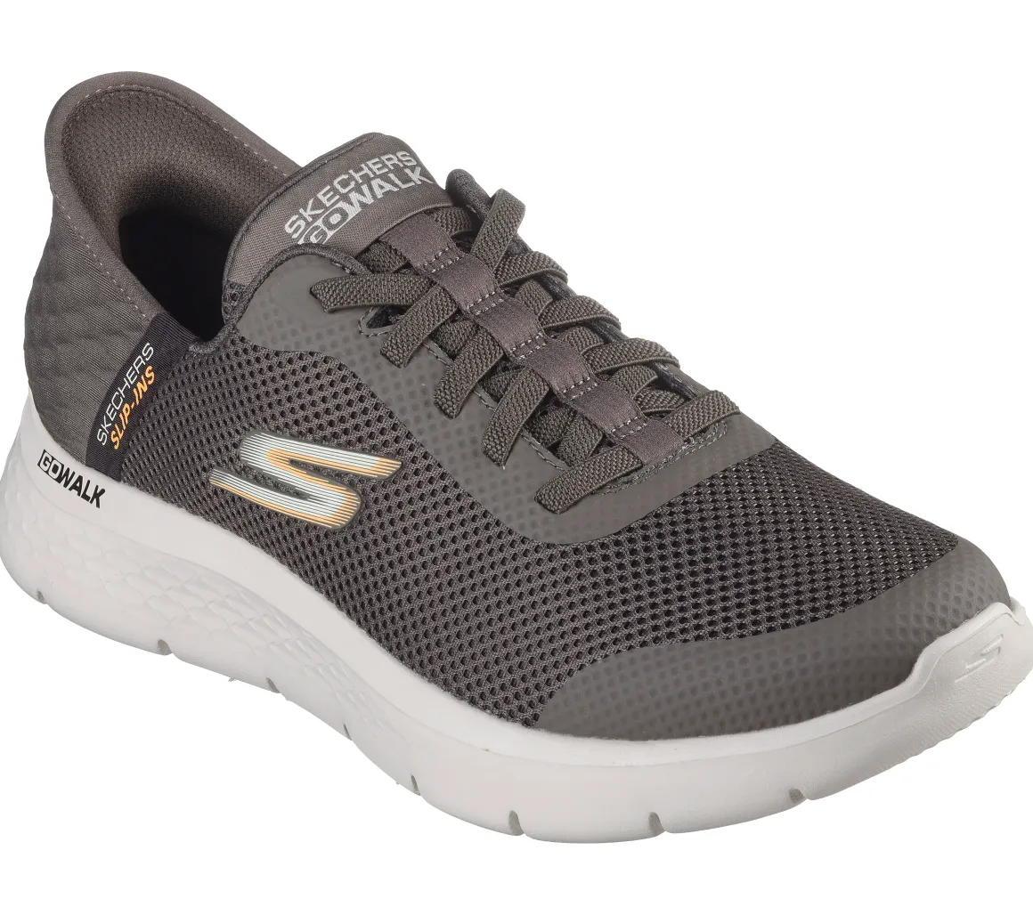 Sneakers grigie da uomo con soletta Air-Cooled Memory Foam Skechers Slip-ins: GO WALK Flex