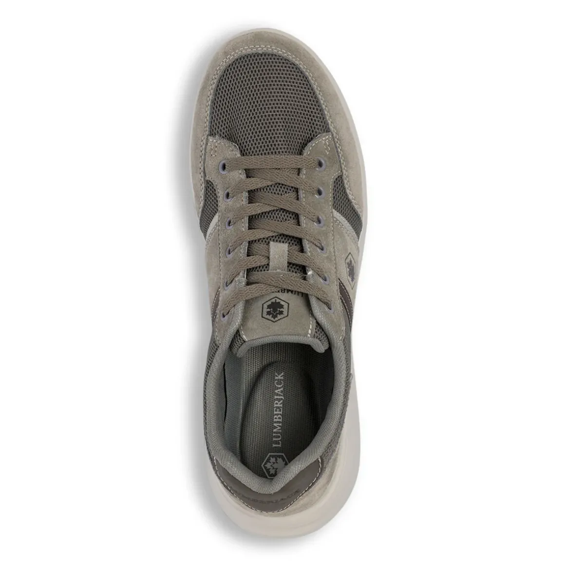 Sneakers grigie da uomo in pelle e tessuto Lumberjack Lee