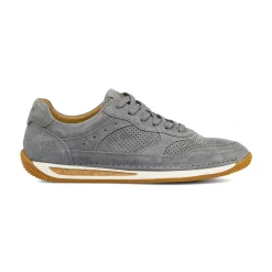 Sneakers grigie da Uomo in pelle scamosciata traforata con logo Lumberjack