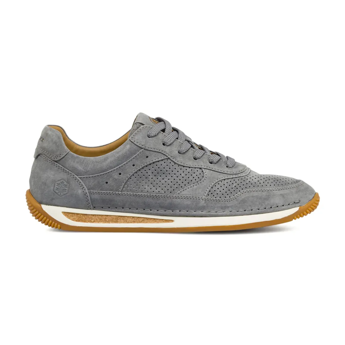 Sneakers grigie da Uomo in pelle scamosciata traforata con logo Lumberjack