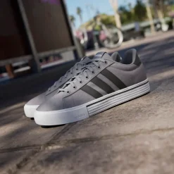 Sneakers grigie da Uomo in tela con tre strisce DAILY 4.0 adidas