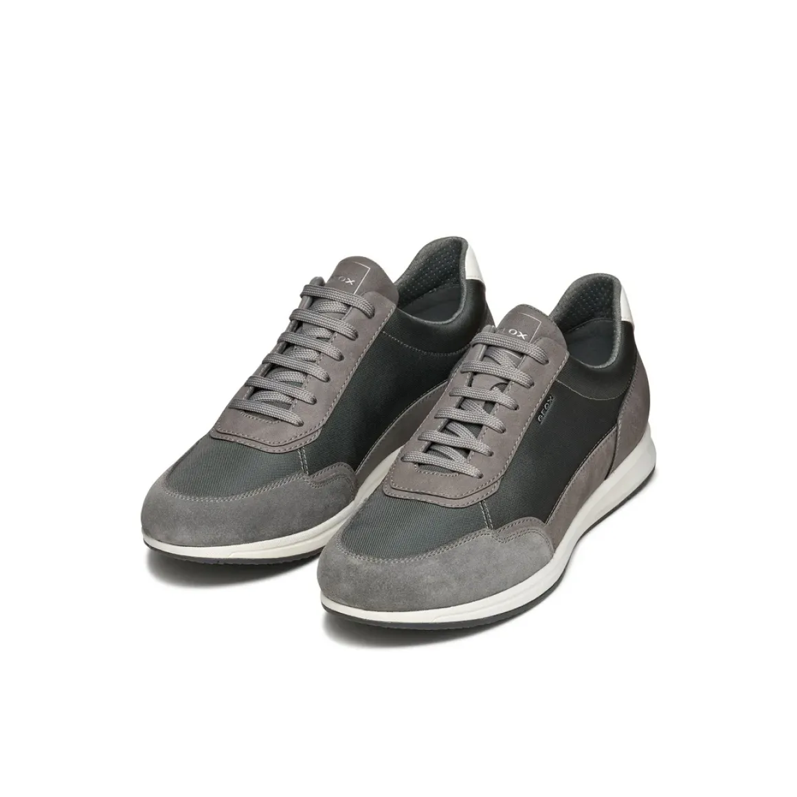 Sneakers grigie Uomo con dettagli effetto scamosciato traspirante Geox