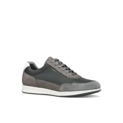 Sneakers grigie Uomo con dettagli effetto scamosciato traspirante Geox
