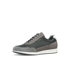 Sneakers grigie Uomo con dettagli effetto scamosciato traspirante Geox