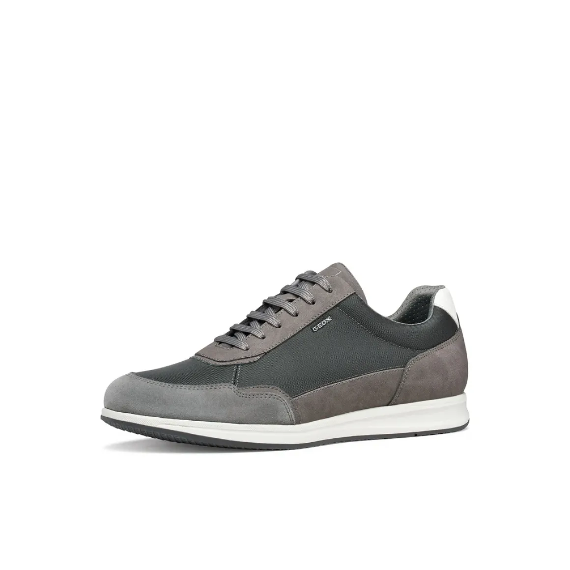 Sneakers grigie Uomo con dettagli effetto scamosciato traspirante Geox