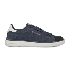 Sneakers in tessuto effetto jeans da Uomo con logo Nautica