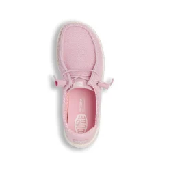 Sneakers leggere Donna rosa in tela con lacci elastici Heydude Wendy
