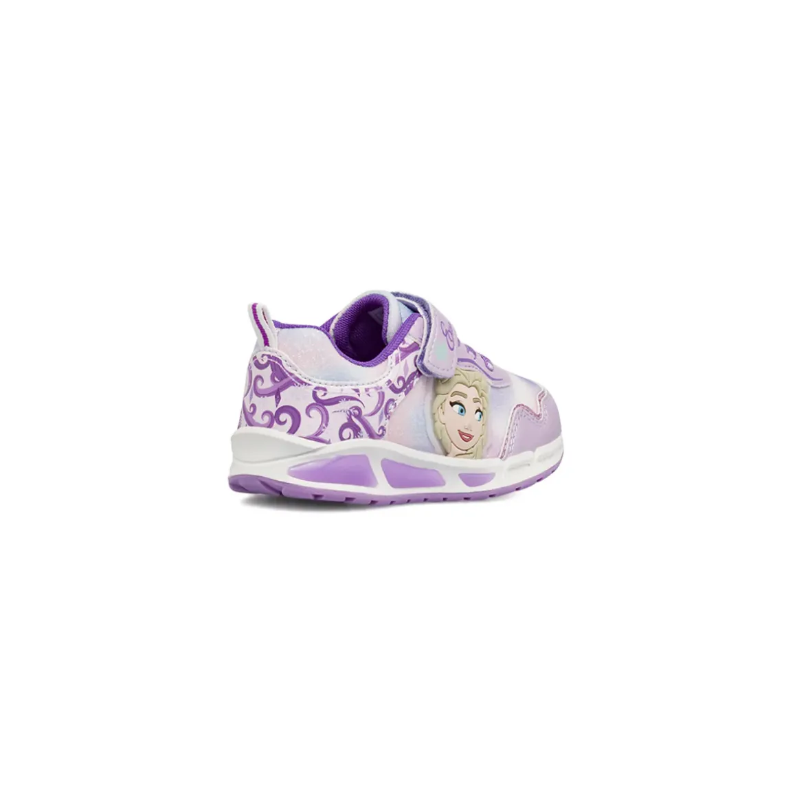 Sneakers lilla Bambina con luci nella suola e dettagli glitter Frozen