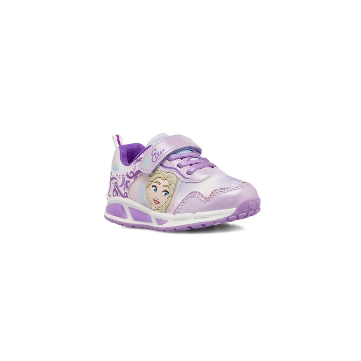 Sneakers lilla Bambina con luci nella suola e dettagli glitter Frozen