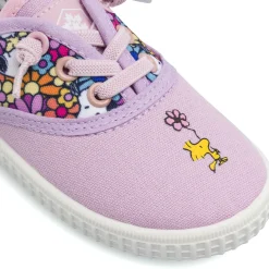 Sneakers lilla Bambina in tela con stampa Peanuts e fiori Lumberjack
