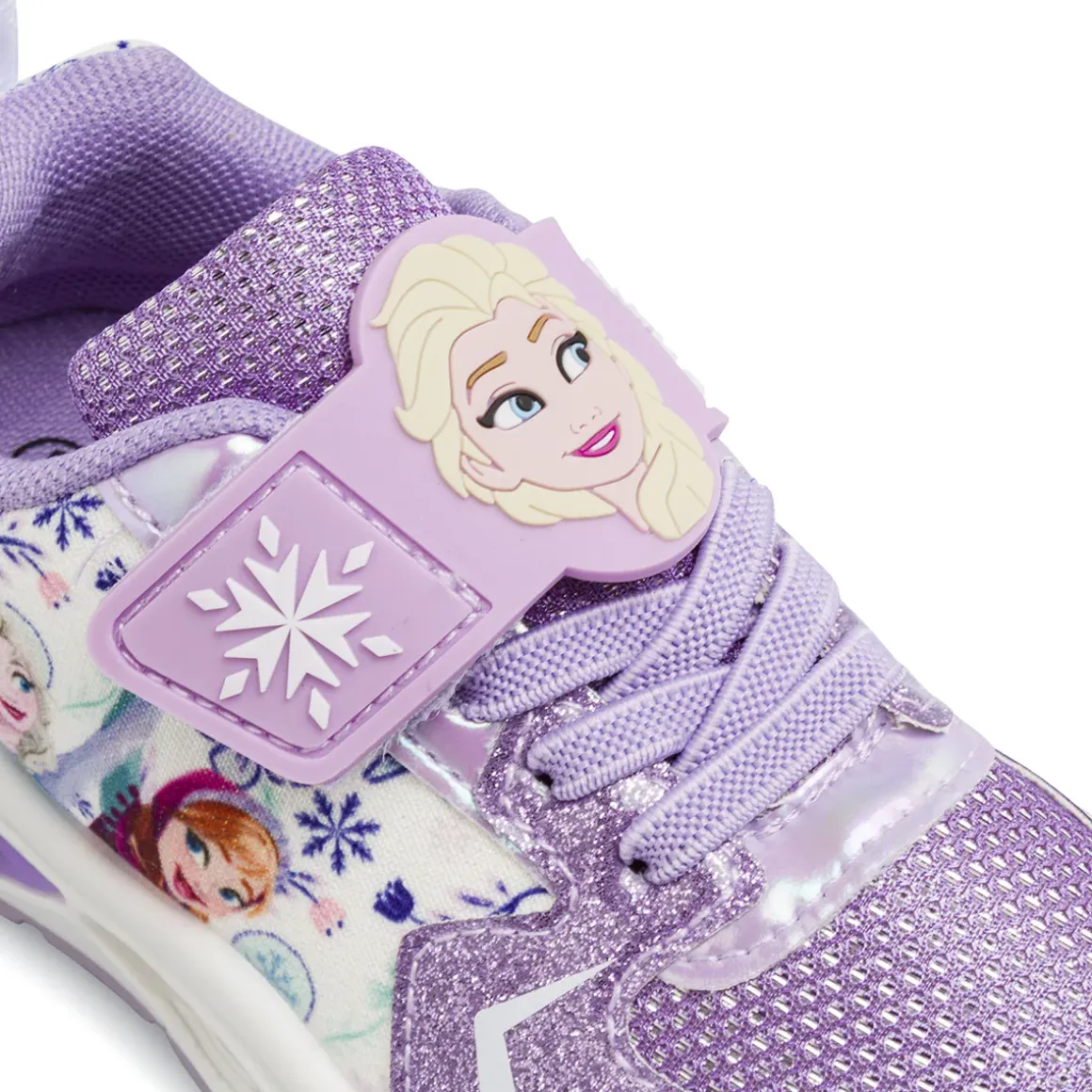 Sneakers lilla da Bambina con luci e inserti effetto glitter Frozen