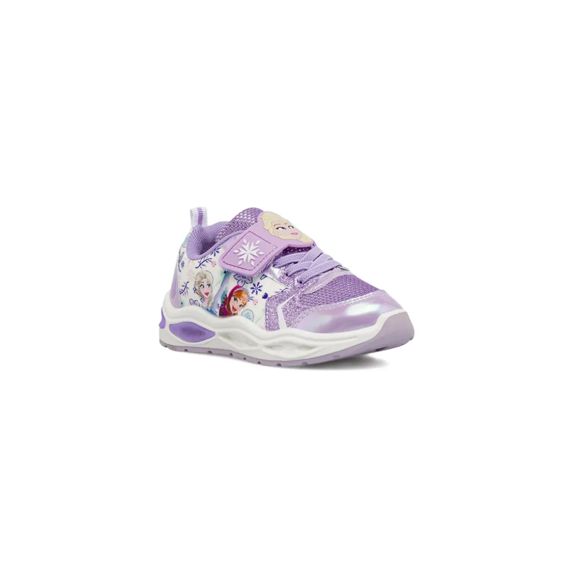Sneakers lilla da Bambina con luci e inserti effetto glitter Frozen