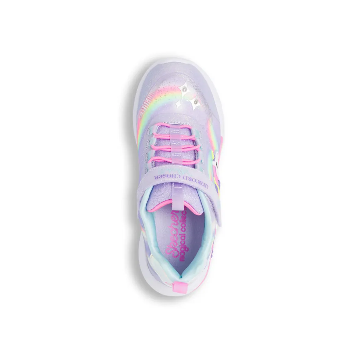 Sneakers lilla da ragazza con glitter e luci Skechers Unicorn