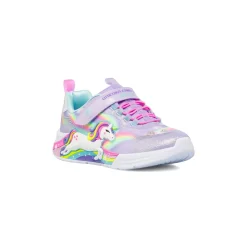 Sneakers lilla da ragazza con glitter e luci Skechers Unicorn