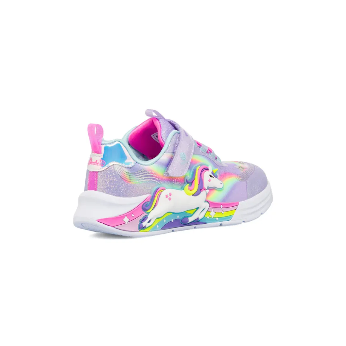 Sneakers lilla da ragazza con glitter e luci Skechers Unicorn