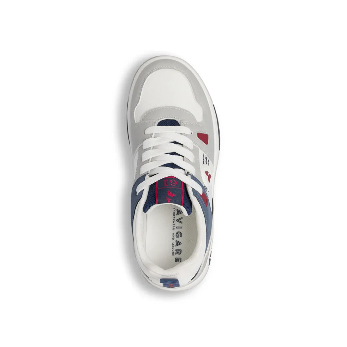 Sneakers Navigare da Ragazzo bianche con dettagli blu e rossi
