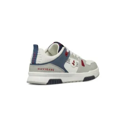 Sneakers Navigare da Ragazzo bianche con dettagli blu e rossi