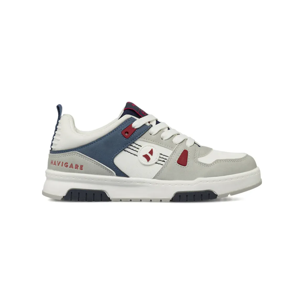 Sneakers Navigare da Ragazzo bianche con dettagli blu e rossi