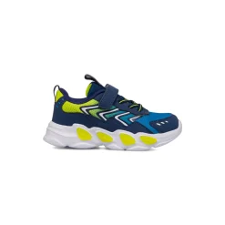 Sneakers navy da Bambino con dettagli fluo e strappo Space Boy