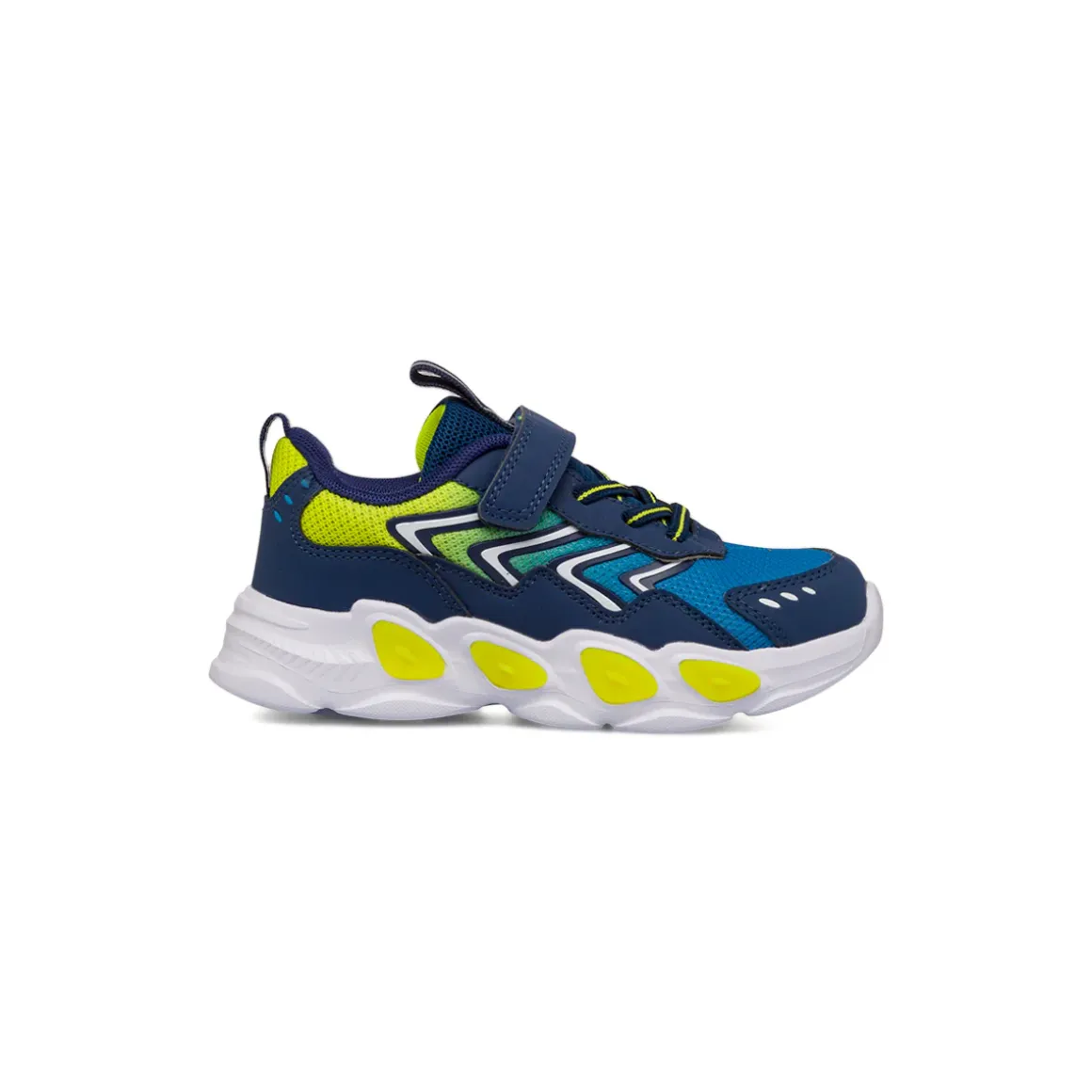 Sneakers navy da Bambino con dettagli fluo e strappo Space Boy