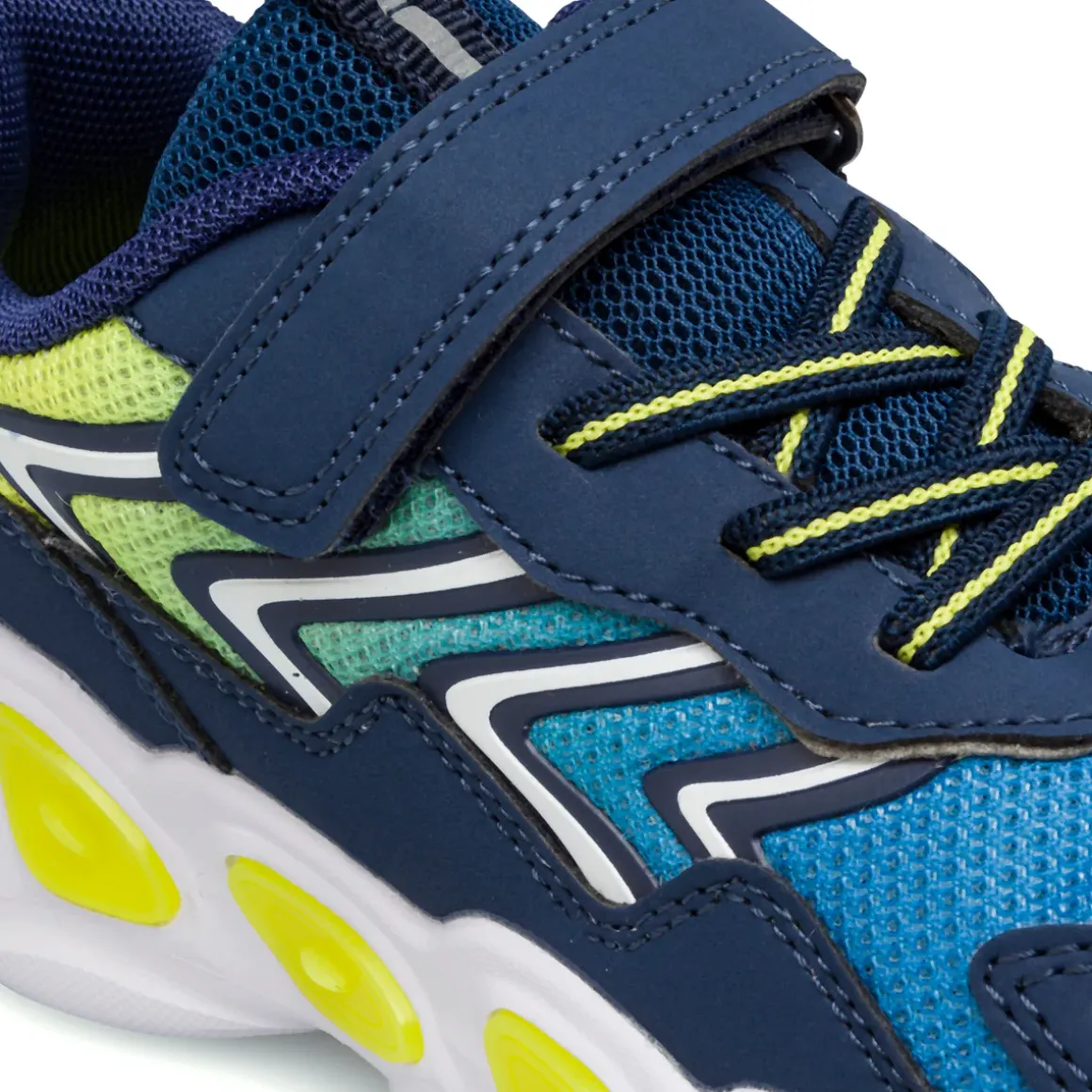 Sneakers navy da Bambino con dettagli fluo e strappo Space Boy