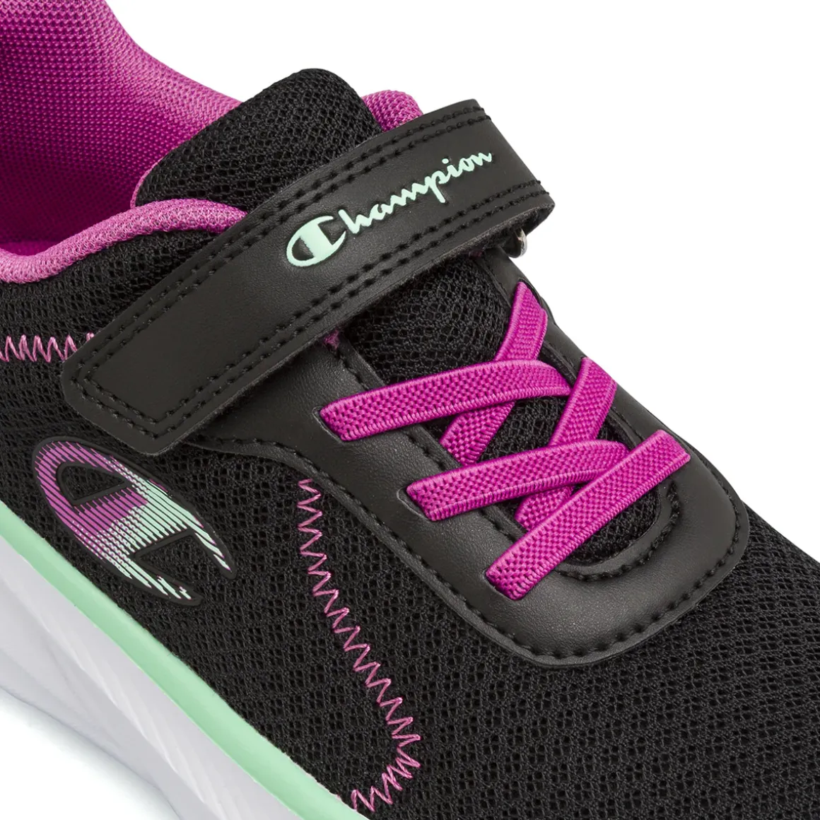 Sneakers nere da Bambina con strappo e dettagli fucsia Champion