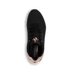 Sneakers nere da Donna con dettagli oro rosa Skechers UNO