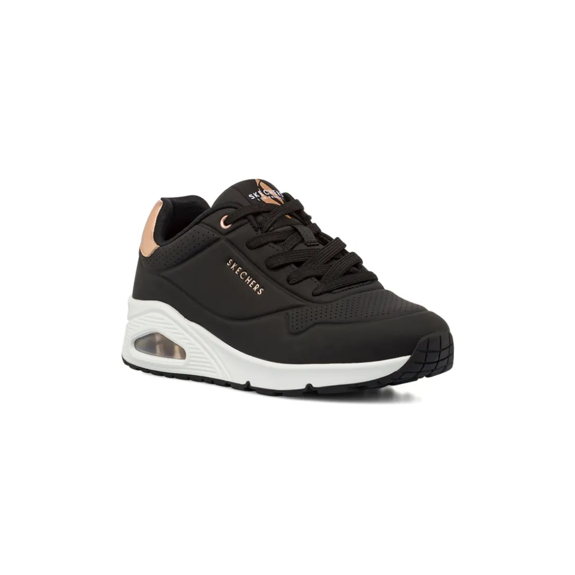 Sneakers nere da Donna con dettagli oro rosa Skechers UNO