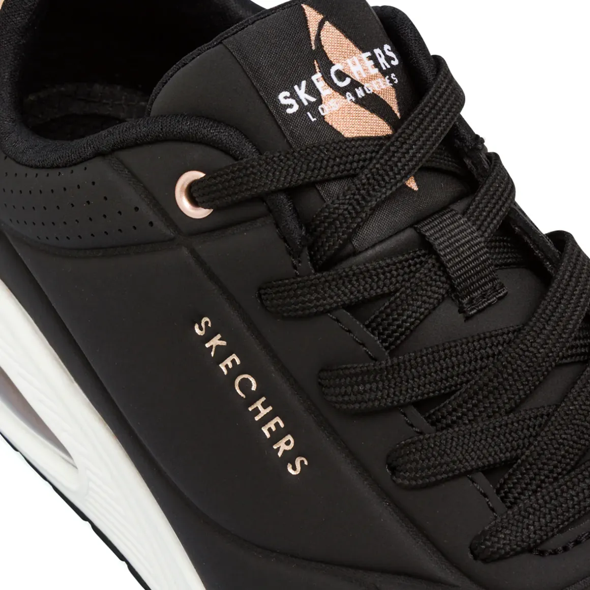 Sneakers nere da Donna con dettagli oro rosa Skechers UNO
