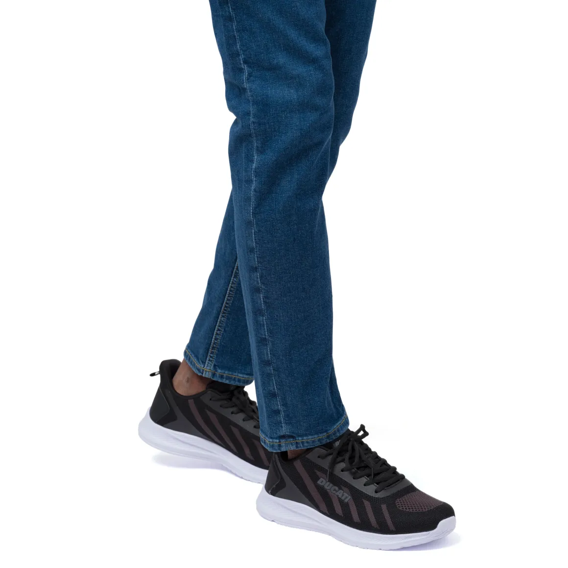 Sneakers nere e grigie da Uomo in tessuto con logo Ducati