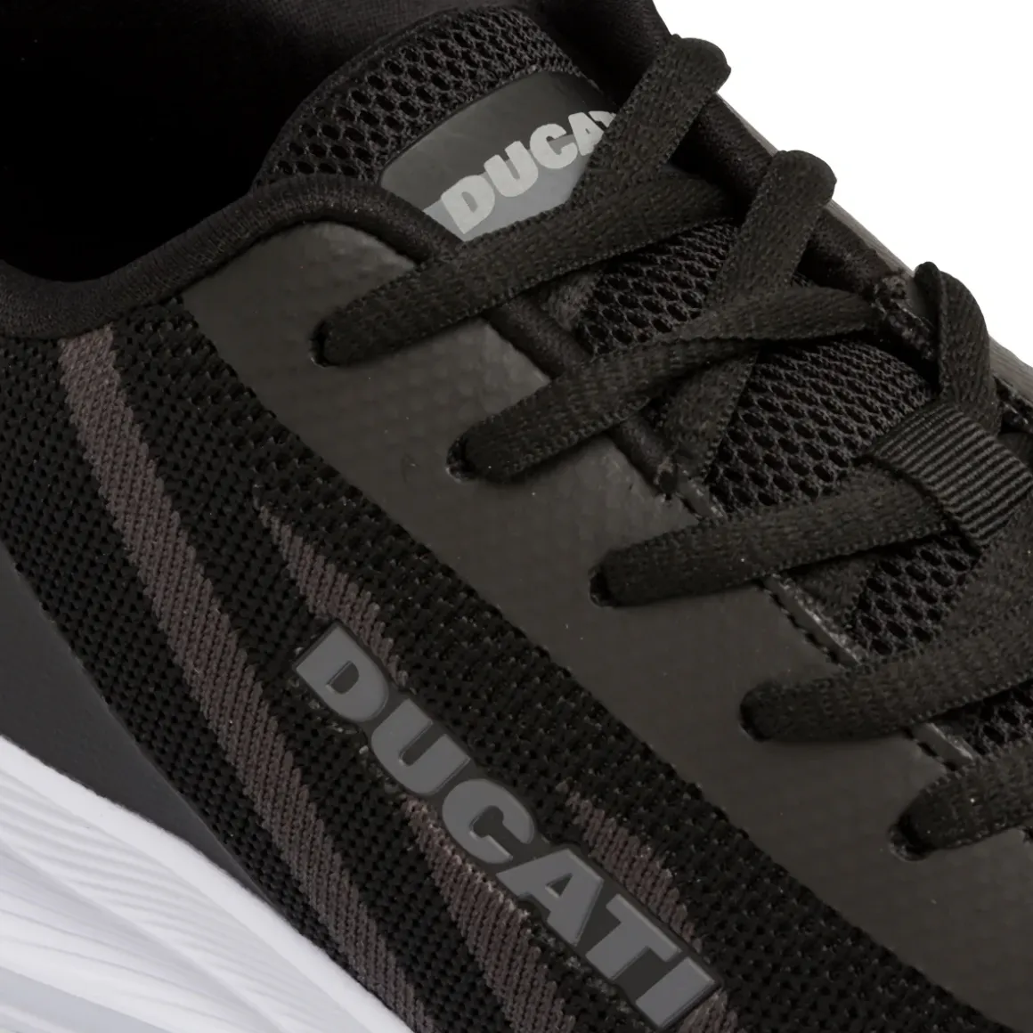 Sneakers nere e grigie da Uomo in tessuto con logo Ducati