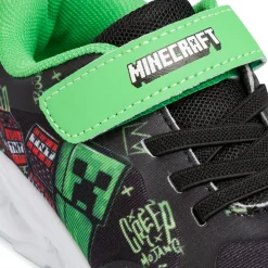 Sneakers nere e verdi da Bambino con luci e stampa Minecraft