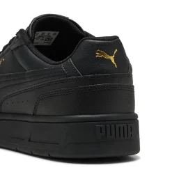 Sneakers Nere Uomo con loghi oro e suola in gomma Puma Court Classico