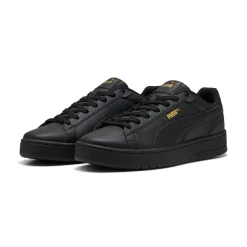 Sneakers Nere Uomo con loghi oro e suola in gomma Puma Court Classico