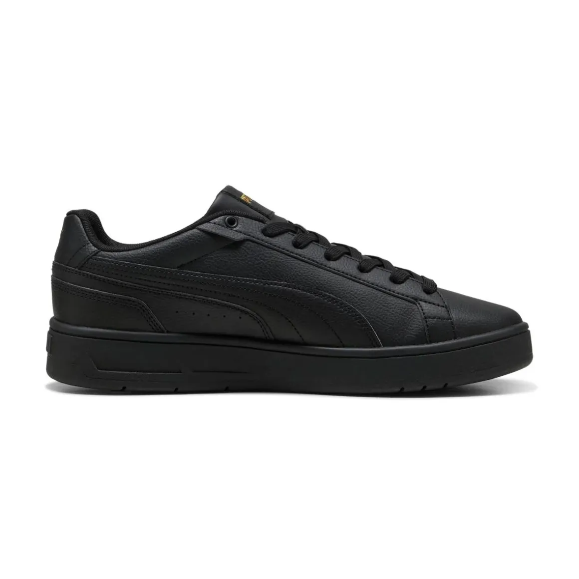 Sneakers Nere Uomo con loghi oro e suola in gomma Puma Court Classico