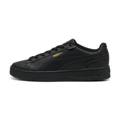 Sneakers Nere Uomo con loghi oro e suola in gomma Puma Court Classico