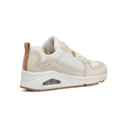 Sneakers off-white da donna con suola ad aria e Memory Foam Skechers Uno
