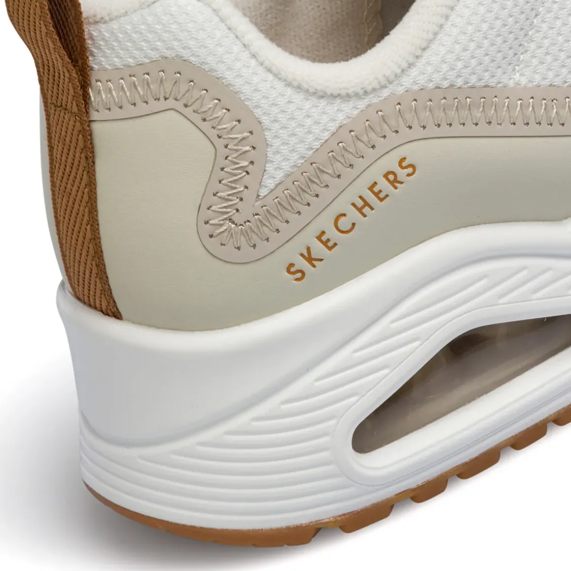 Sneakers off-white da donna con suola ad aria e Memory Foam Skechers Uno