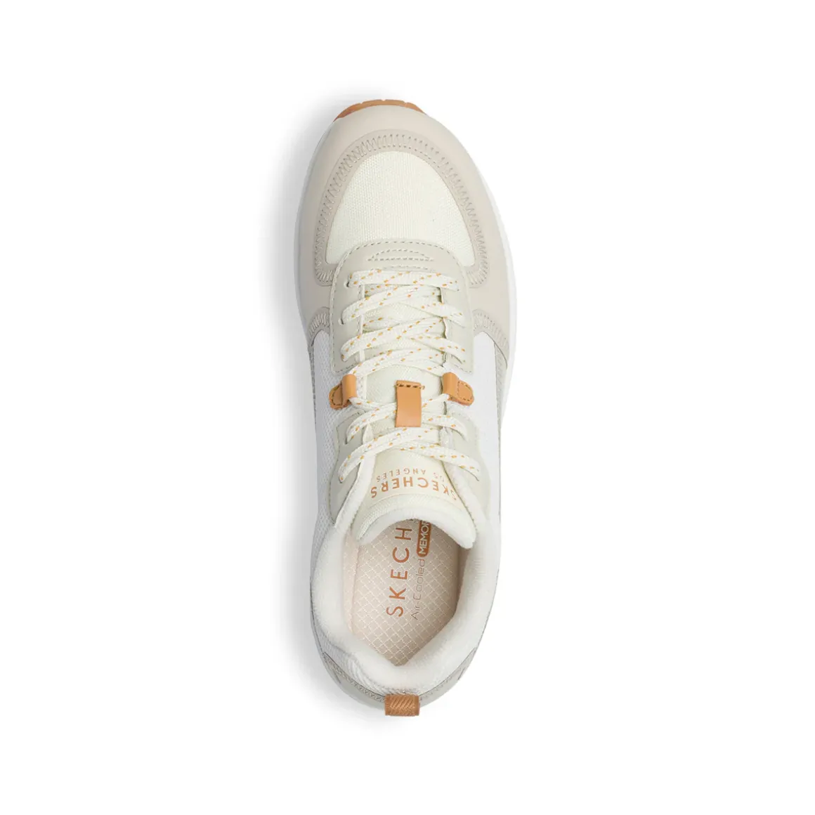 Sneakers off-white da donna con suola ad aria e Memory Foam Skechers Uno