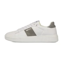 Sneakers platform bianche da Uomo con inserto grigio e logo Gas