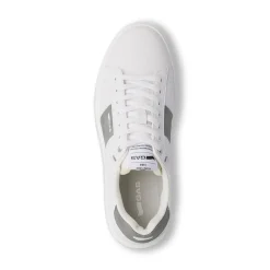 Sneakers platform bianche da Uomo con inserto grigio e logo Gas