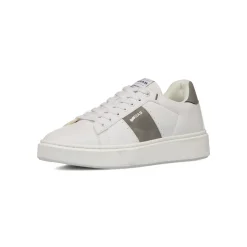 Sneakers platform bianche da Uomo con inserto grigio e logo Gas