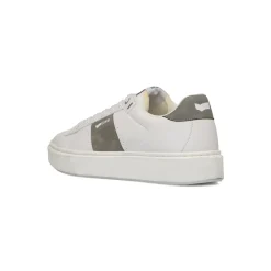 Sneakers platform bianche da Uomo con inserto grigio e logo Gas