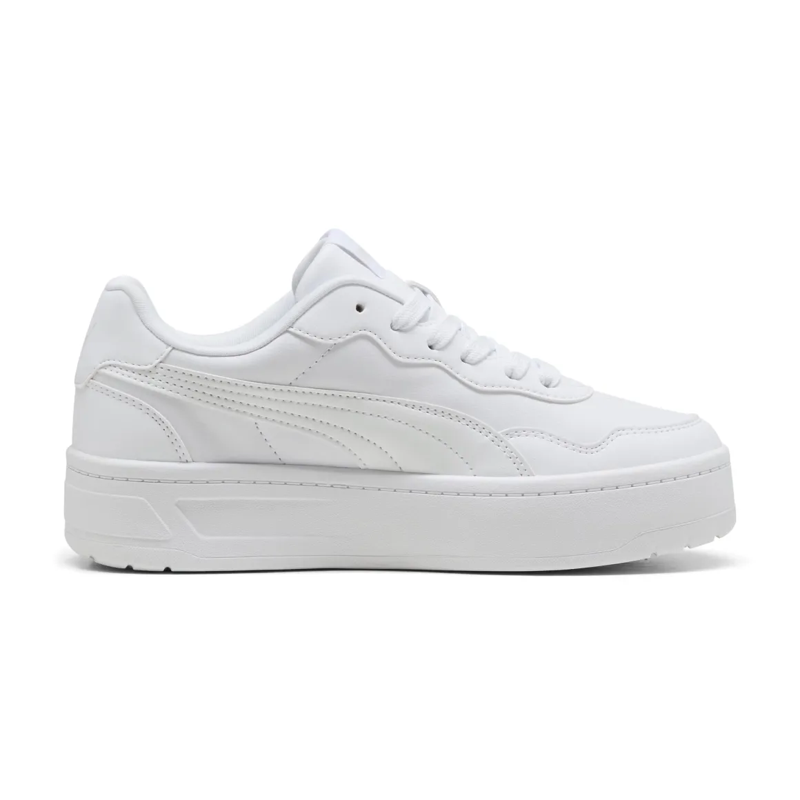 Sneakers platform bianche da donna con logo Puma Court Lally Skye