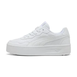 Sneakers platform bianche da donna con logo Puma Court Lally Skye