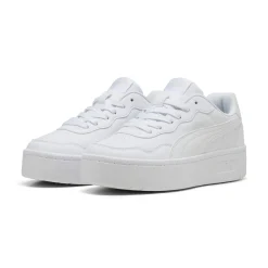 Sneakers platform bianche da donna con logo Puma Court Lally Skye