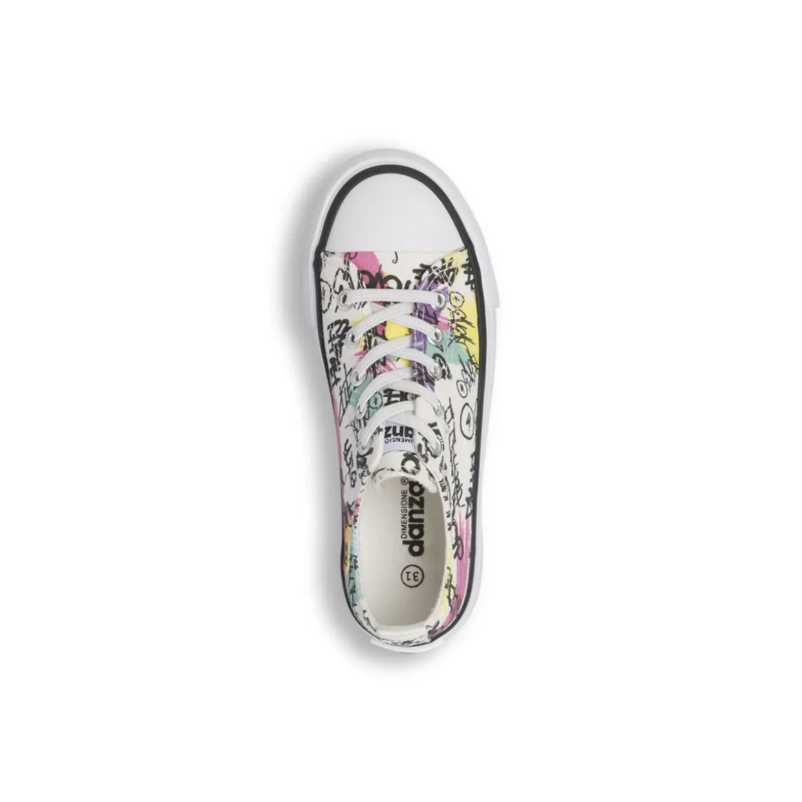 Sneakers platform da Bambina bianche con stampa graffiti Dimensione Danza