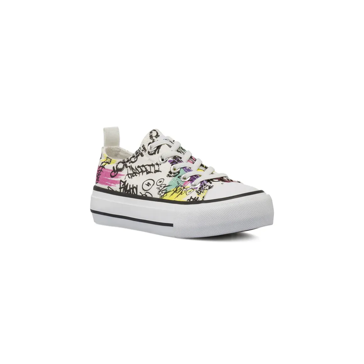 Sneakers platform da Bambina bianche con stampa graffiti Dimensione Danza